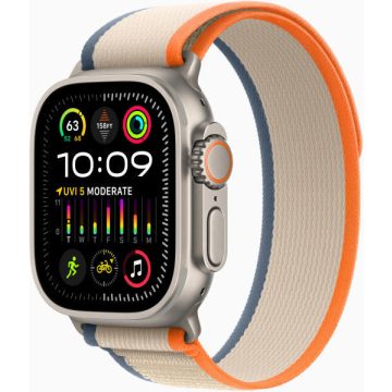   Apple Watch Ultra 2 LTE 49mm Titanium Case with Trail Loop S/M - Orange/Beige