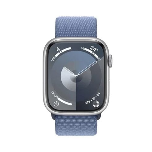 Apple Watch Series 9 GPS 45mm Silver Aluminium Case with Sport Loop -  Winter Blue 